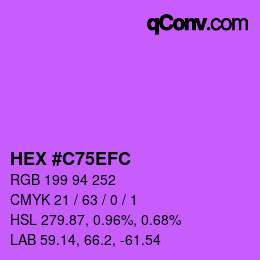 Farbcode: HEX #C75EFC | qconv.com
