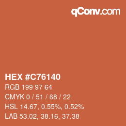Color code: HEX #C76140 | qconv.com
