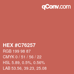 Color code: HEX #C76257 | qconv.com