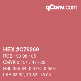 Farbcode: HEX #C76269 | qconv.com