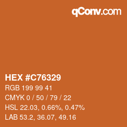 颜色代码: HEX #C76329 | qconv.com