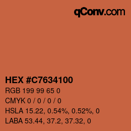 Color code: HEX #C7634100 | qconv.com