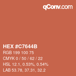 Color code: HEX #C7644B | qconv.com