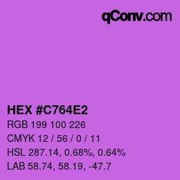 カラーコード: HEX #C764E2 | qconv.com