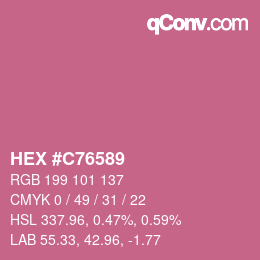 Code couleur: HEX #C76589 | qconv.com