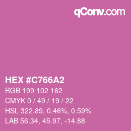 颜色代码: HEX #C766A2 | qconv.com