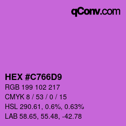 Color code: HEX #C766D9 | qconv.com
