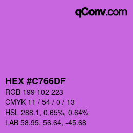Color code: HEX #C766DF | qconv.com
