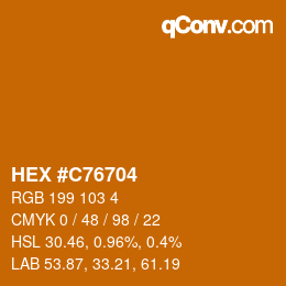 Color code: HEX #C76704 | qconv.com
