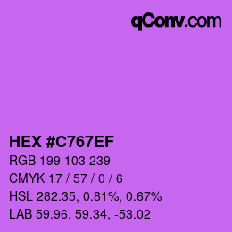 Color code: HEX #C767EF | qconv.com