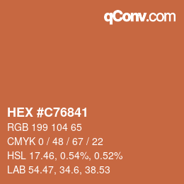 Color code: HEX #C76841 | qconv.com