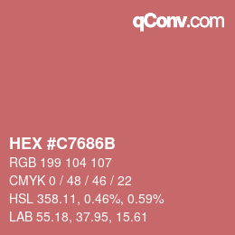 Color code: HEX #C7686B | qconv.com
