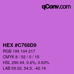 颜色代码: HEX #C768D9 | qconv.com