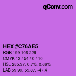 Farbcode: HEX #C76AE5 | qconv.com