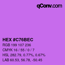 カラーコード: HEX #C76BEC | qconv.com