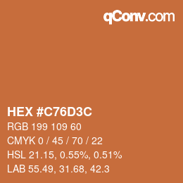 カラーコード: HEX #C76D3C | qconv.com