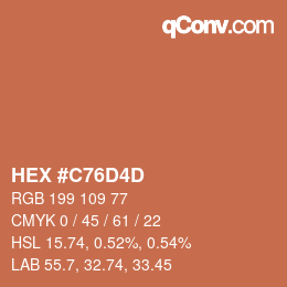 颜色代码: HEX #C76D4D | qconv.com