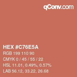 Color code: HEX #C76E5A | qconv.com