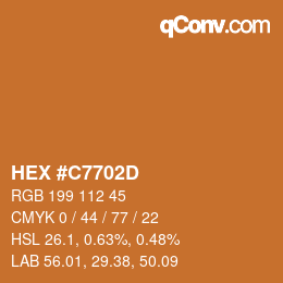 Color code: HEX #C7702D | qconv.com
