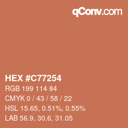 Color code: HEX #C77254 | qconv.com