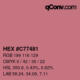 Color code: HEX #C77481 | qconv.com
