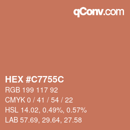 Code couleur: HEX #C7755C | qconv.com