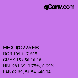 颜色代码: HEX #C775EB | qconv.com