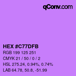 Color code: HEX #C77DFB | qconv.com