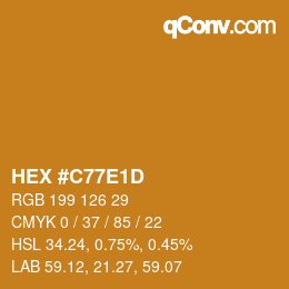 カラーコード: HEX #C77E1D | qconv.com