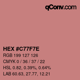 Color code: HEX #C77F7E | qconv.com