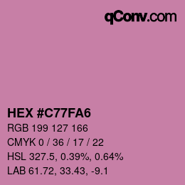カラーコード: HEX #C77FA6 | qconv.com