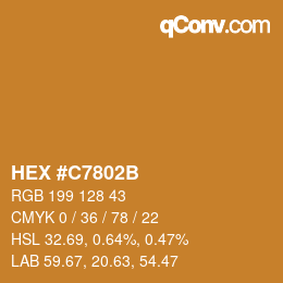 Color code: HEX #C7802B | qconv.com