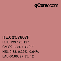 Código de color: HEX #C7807F | qconv.com
