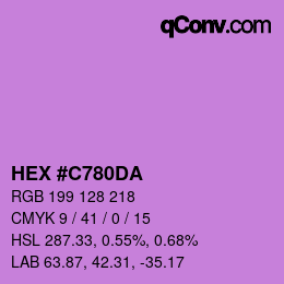 Color code: HEX #C780DA | qconv.com