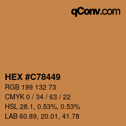 颜色代码: HEX #C78449 | qconv.com