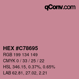 Farbcode: HEX #C78695 | qconv.com