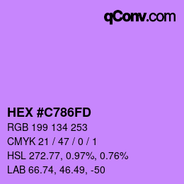 カラーコード: HEX #C786FD | qconv.com