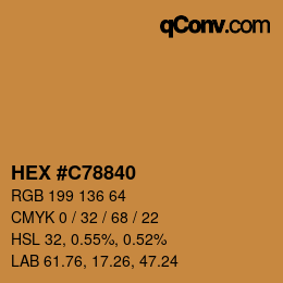 Color code: HEX #C78840 | qconv.com