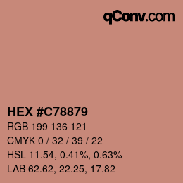 カラーコード: HEX #C78879 | qconv.com