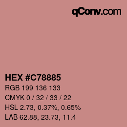 Color code: HEX #C78885 | qconv.com