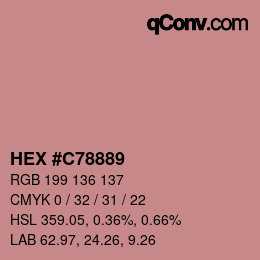 Farbcode: HEX #C78889 | qconv.com