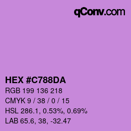 颜色代码: HEX #C788DA | qconv.com