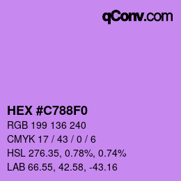 カラーコード: HEX #C788F0 | qconv.com