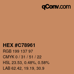 颜色代码: HEX #C78961 | qconv.com