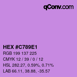 颜色代码: HEX #C789E1 | qconv.com