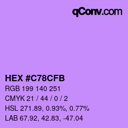 Color code: HEX #C78CFB | qconv.com