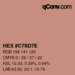Color code: HEX #C78D7E | qconv.com