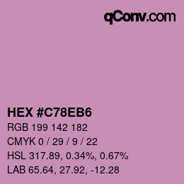 カラーコード: HEX #C78EB6 | qconv.com