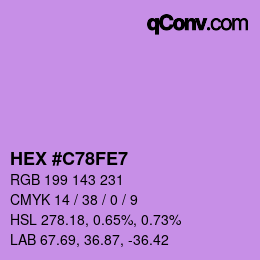 Color code: HEX #C78FE7 | qconv.com