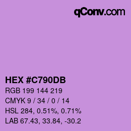 颜色代码: HEX #C790DB | qconv.com